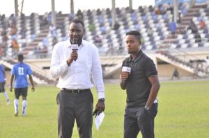 ADBN TV Presenters Bright James and Odudu Obot with on-field analysis